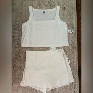 Old Navy White Tank Top and Skirt Set